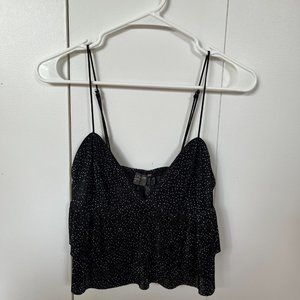 Dress Forum Black Polka Dot Crop Top